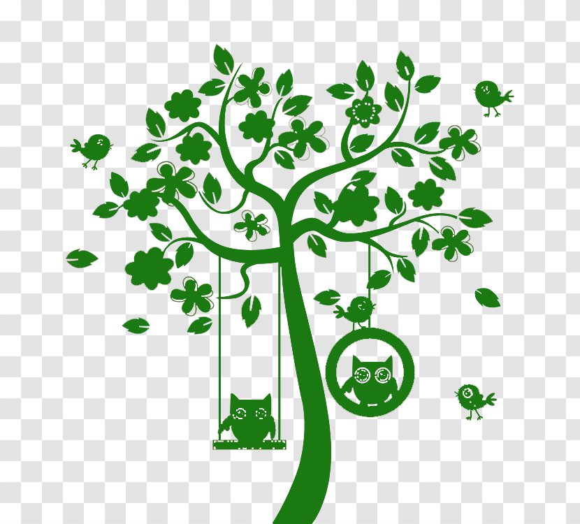 Branch Creativity Clip Art - Plant - Owl Green Tree Decoration Transparent PNG