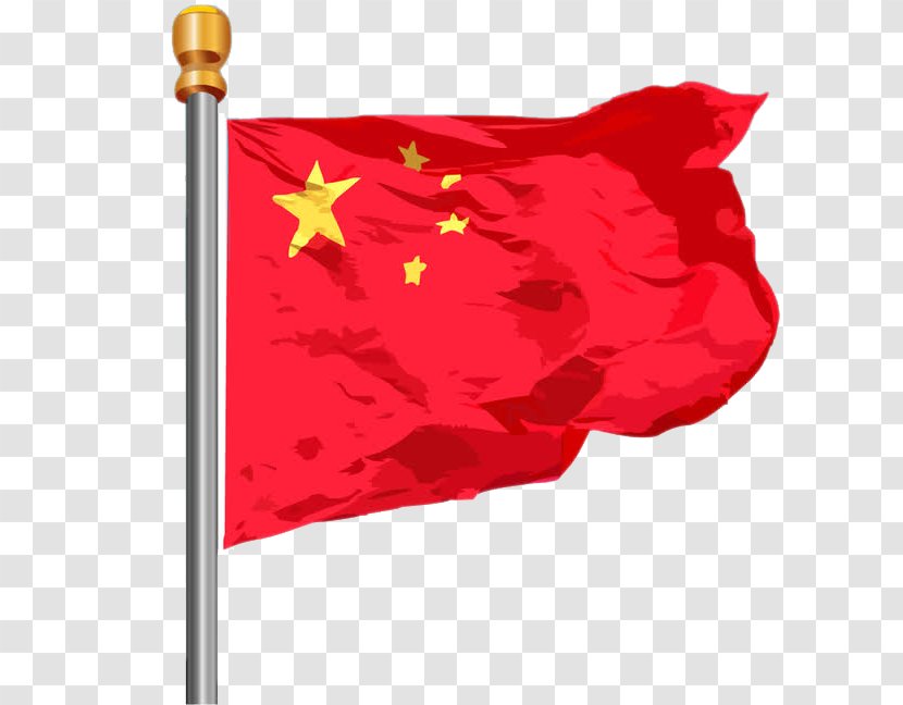 National Flag Of China The Peoples Liberation Army Republic - Red - Fluttering Transparent PNG