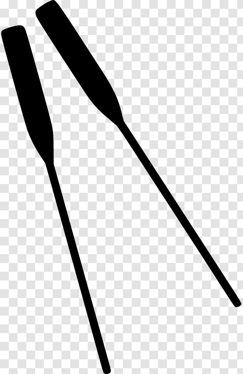 Oar Rowing Paddle Clip Art - Black And White Transparent PNG
