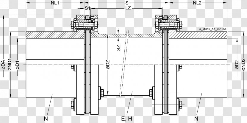 Coupling Machine Gear Technical Drawing Engineering - L2j Transparent PNG