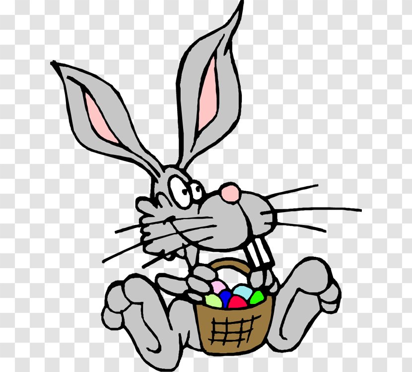 Easter Bunny Clip Art Egg Basket - Line Transparent PNG