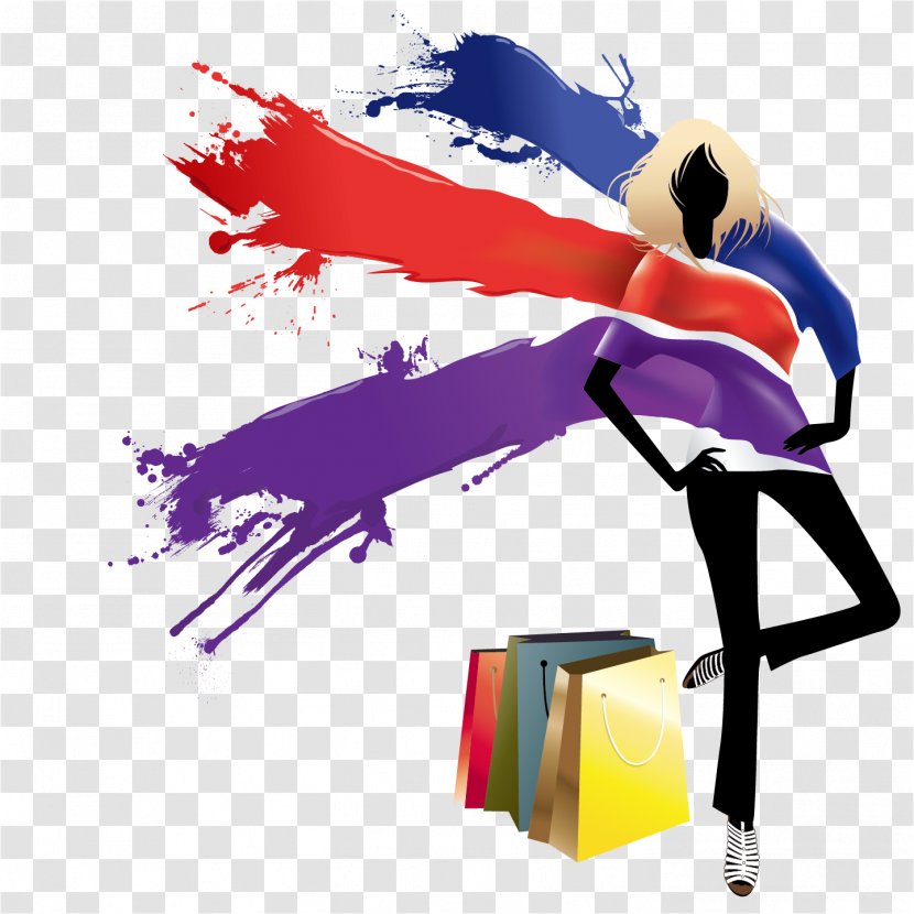 T-shirt Shopping Poster - Art - Urban Women Transparent PNG