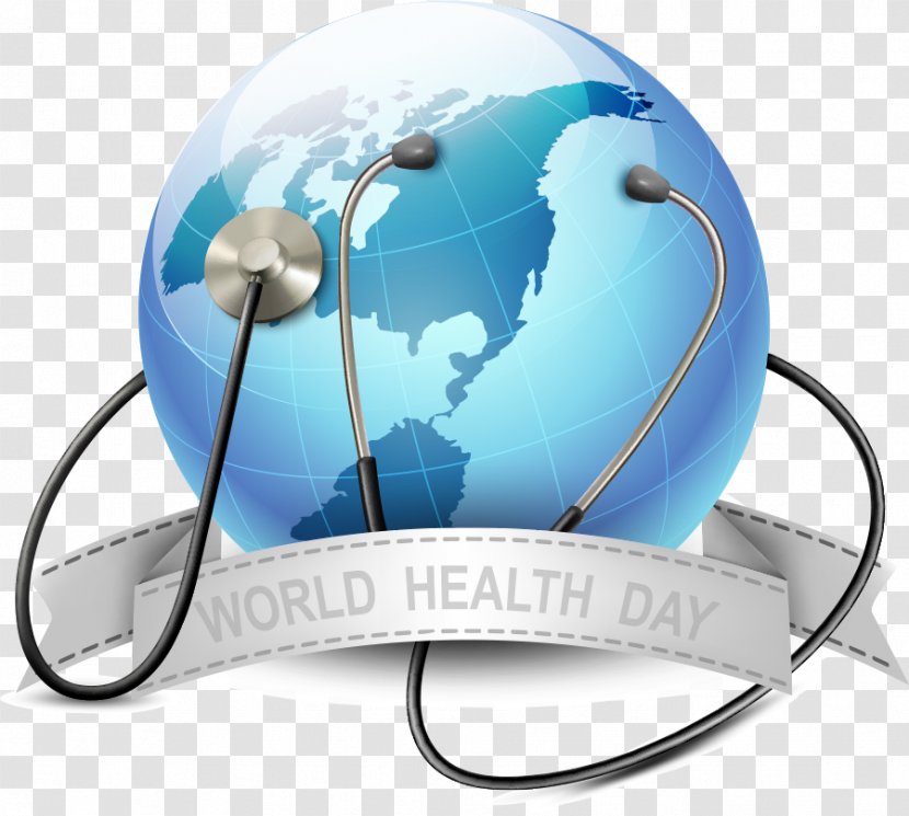 World Health Day Organization April 7 - Stethoscope - Vector Illustration Blue Earth Image Transparent PNG