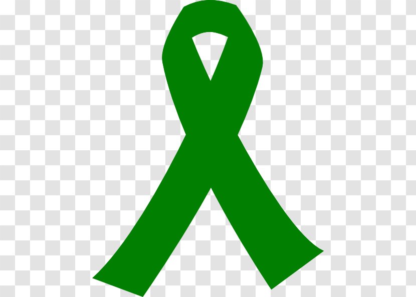 Awareness Ribbon Green Cancer - Mental Health - Rebbon Transparent PNG