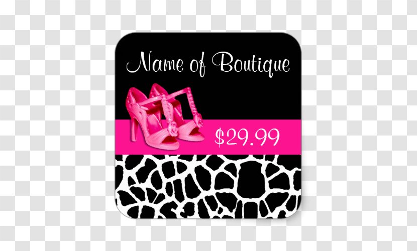 Pink High-heeled Shoe Printing Sticker - Animal Print - Personalized Fashion Business Cards Transparent PNG