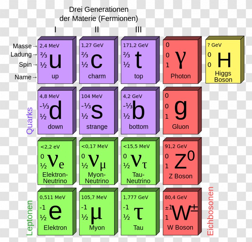 Particle Physics The Standard Model Of Elementary Particles - Boson - Man Transparent PNG
