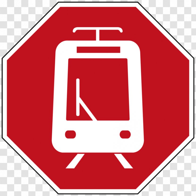Stop Sign Traffic Warning - Sticker - Light Rail Transparent PNG