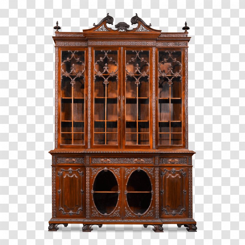 Bookcase Rococo Furniture Mahogany Table - Wood Stain - Exquisite Carving. Transparent PNG
