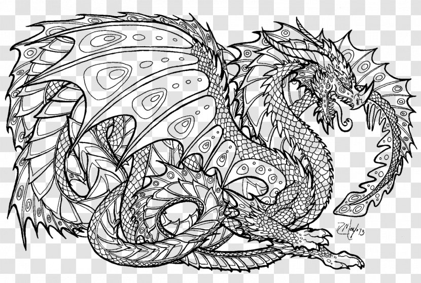 Coloring Book Chinese Dragon Child Adult - Mythical Creature Transparent PNG