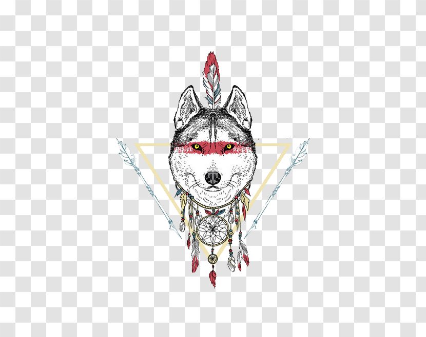 Indian Wolf T-shirt Drawing Native Americans In The United States Illustration Transparent PNG