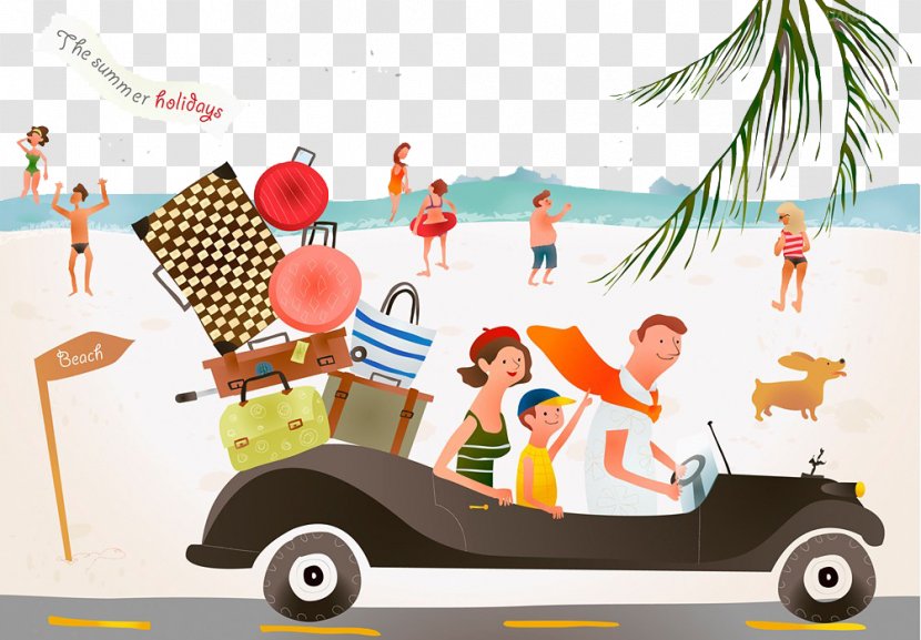 Cartoon Travel Getty Images Drawing Illustration - Automotive Design - Family To Transparent PNG