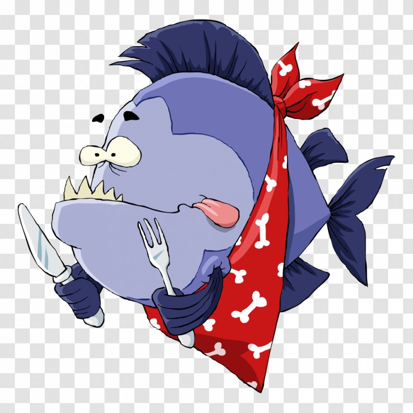 Cartoon Piranha Illustration - Watercolor - Vector Creative Fish Transparent PNG