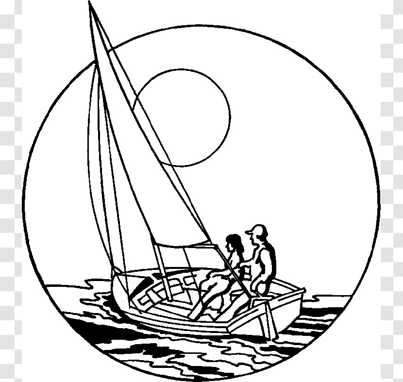 Sailboat Clip Art - Monochrome - Graphics Transparent PNG