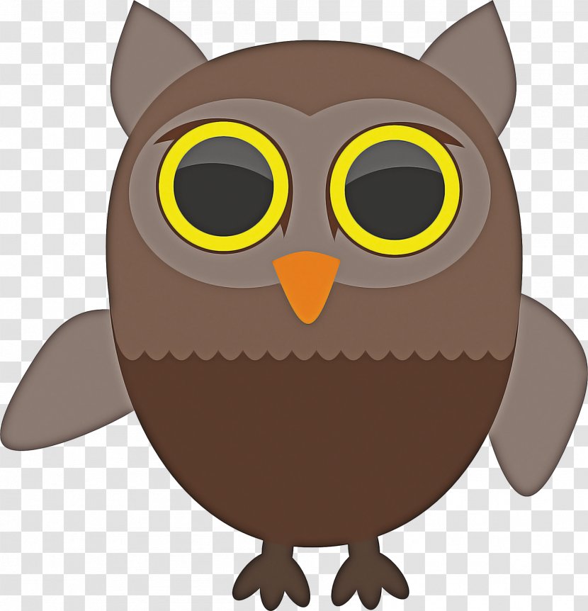 Owl Cartoon - Bird Of Prey - Eastern Screech Brown Transparent PNG