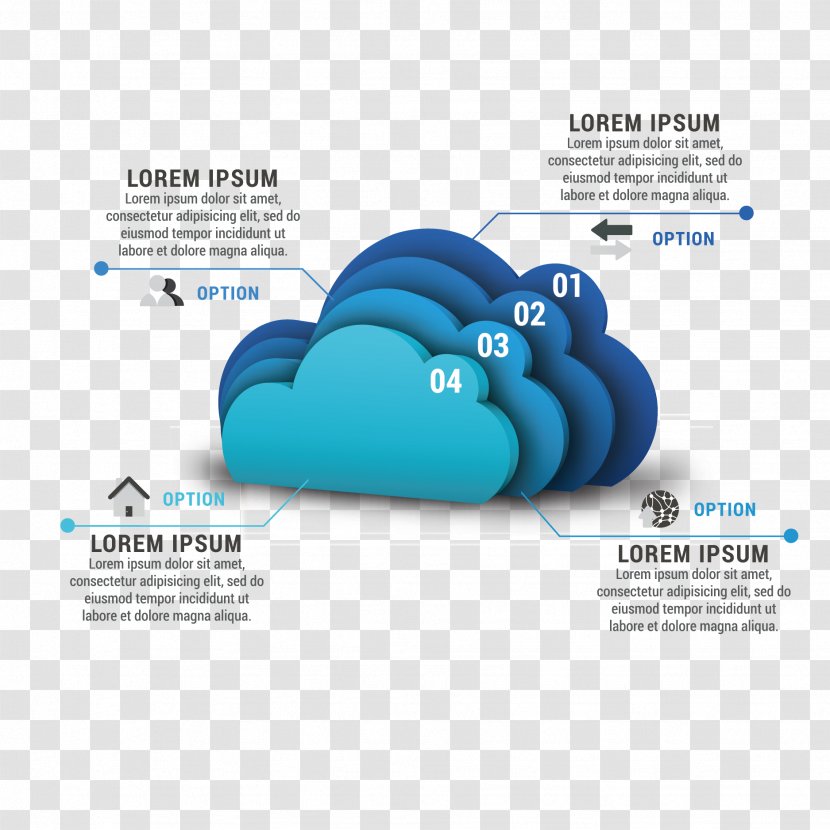 Cloud Computing Infographic Information Big Data - Vector Three-dimensional Clouds Transparent PNG