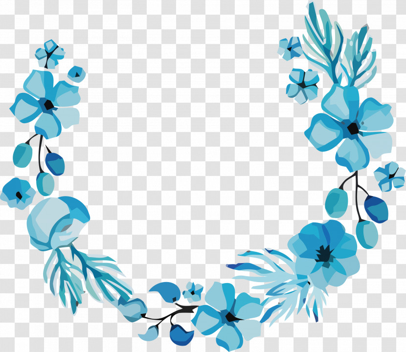 Turquoise Flower Petal Meter Font Transparent PNG