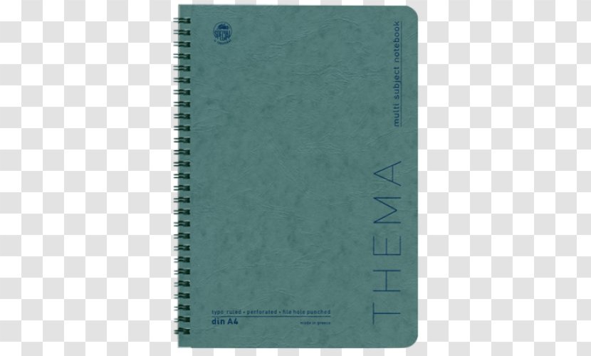 Teal - Paper Product - Spiral Notebook Transparent PNG