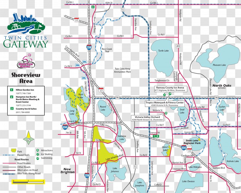 Shoreview Minneapolis–Saint Paul Map Coon Rapids Gateway State Trail - Location Transparent PNG