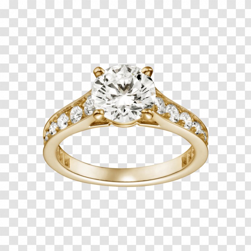 Engagement Ring Diamond Wedding Gold - Silver - Cartier Transparent PNG