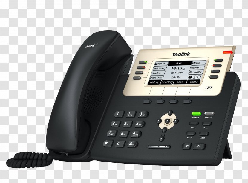 VoIP Phone Yealink SIP-T27P Session Initiation Protocol SIP-T27G Telephone - Business Transparent PNG