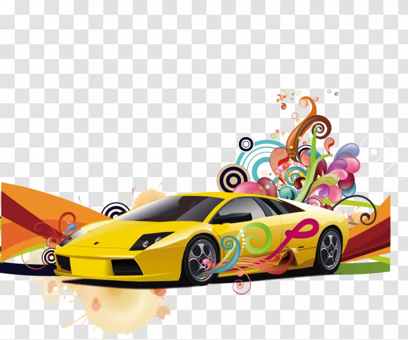 Sports Car Supercar Paint Tool SAI - Vehicle Door - Colorful Transparent PNG
