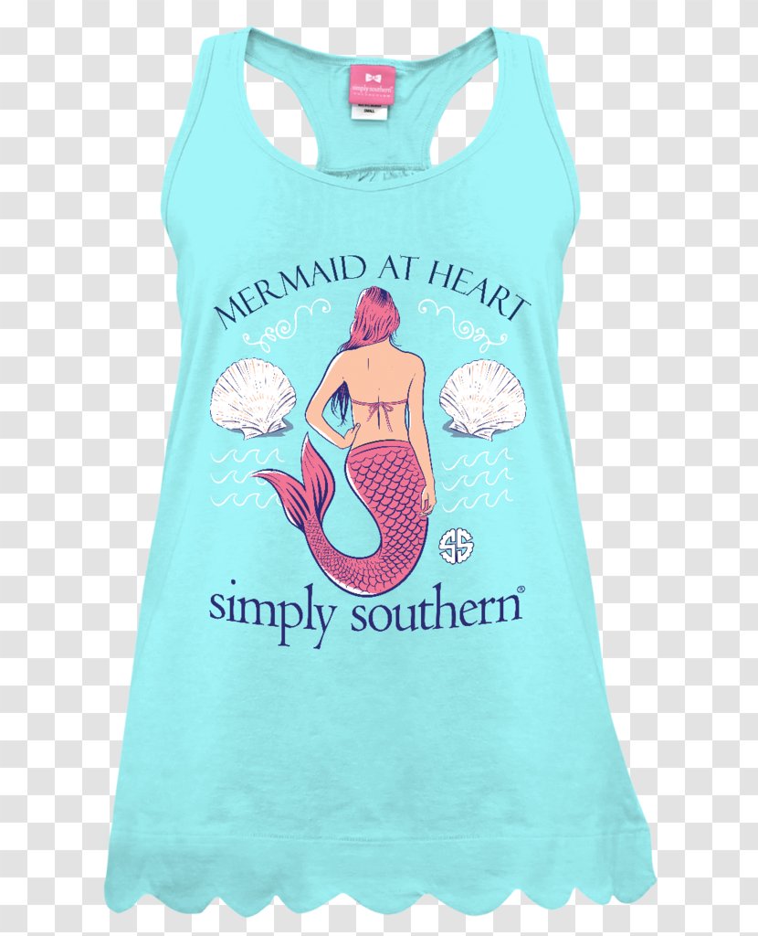 T-shirt Sleeveless Shirt Top Mermaid Clothing - Tanktop - Starfish And Crab At The Beach Transparent PNG