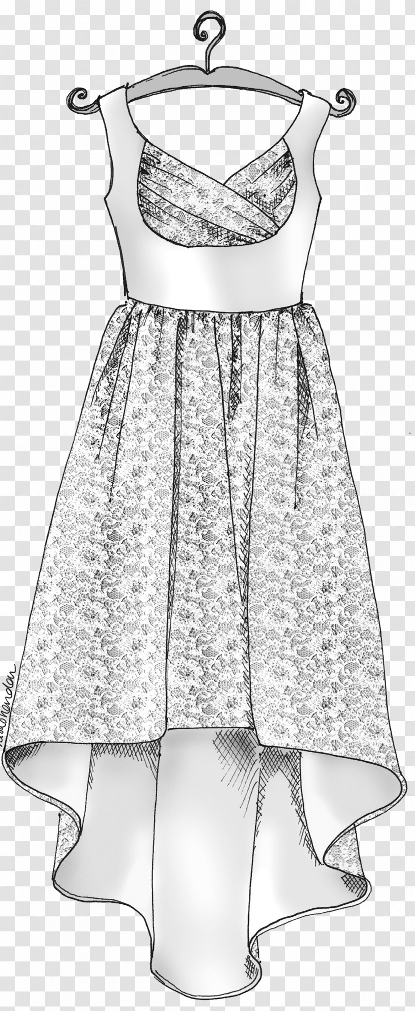 Sketch Dress Gown Sleeve Shoe - Fashion Design Transparent PNG