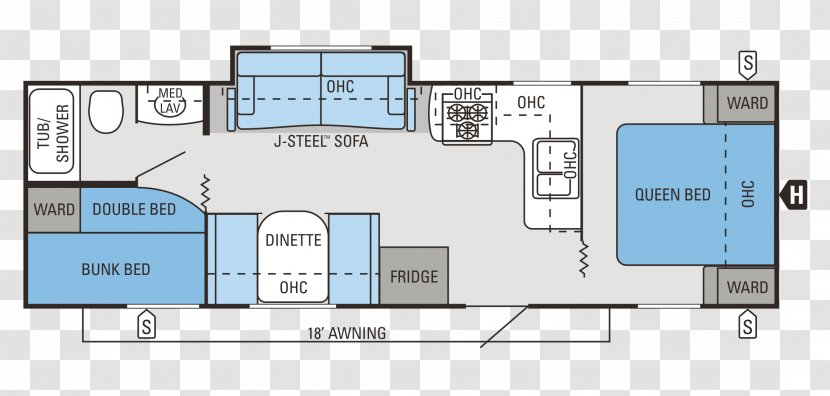 Floor Plan Jayco, Inc. Caravan Campervans Indiana - Trailer Transparent PNG