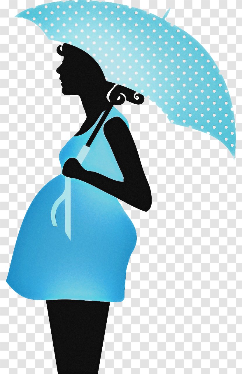 Pregnancy Cartoon - Silhouette - Aqua Turquoise Transparent PNG