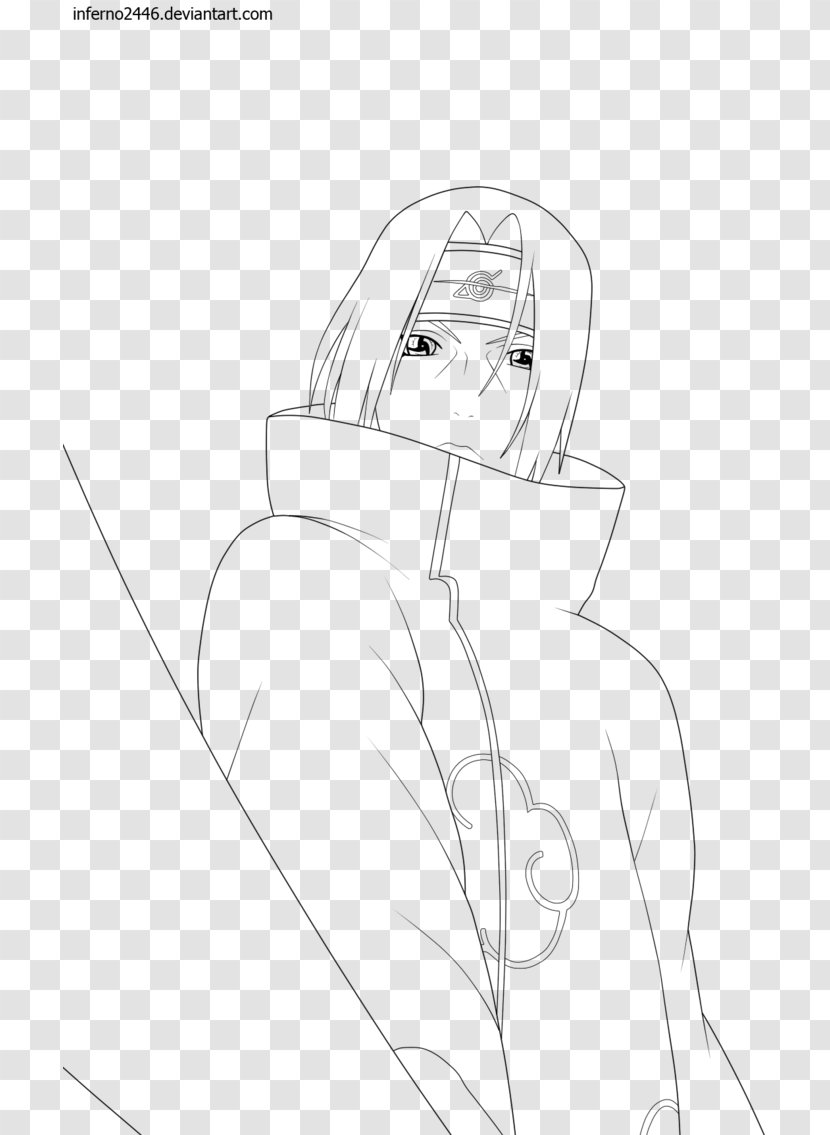 Drawing Line Art Ear Sketch - Silhouette - Itachi Uchiha Transparent PNG
