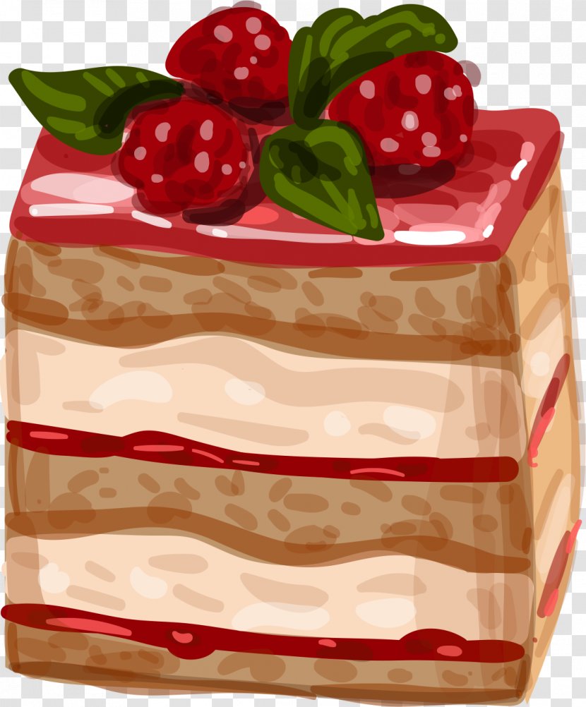 Strawberry Cream Cake Tart Petit Four Chocolate - Dessert Transparent PNG