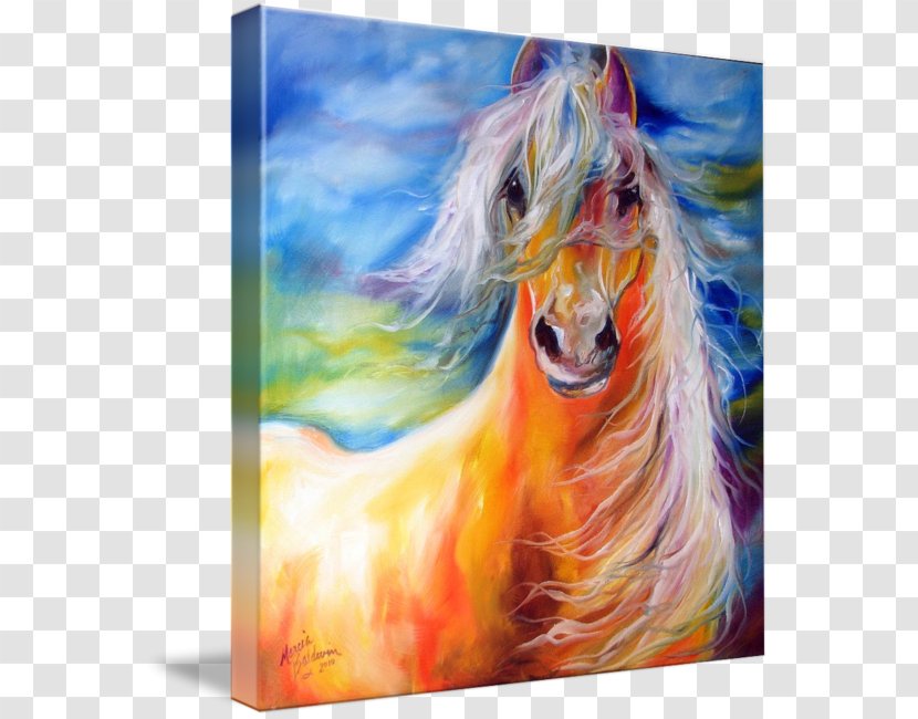 Watercolor Painting American Paint Horse Oil Art - Beak Transparent PNG