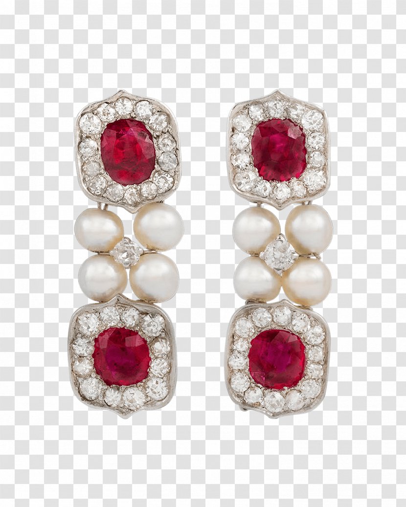 Ruby Earring Jewellery Diamond Pearl - Earrings Transparent PNG