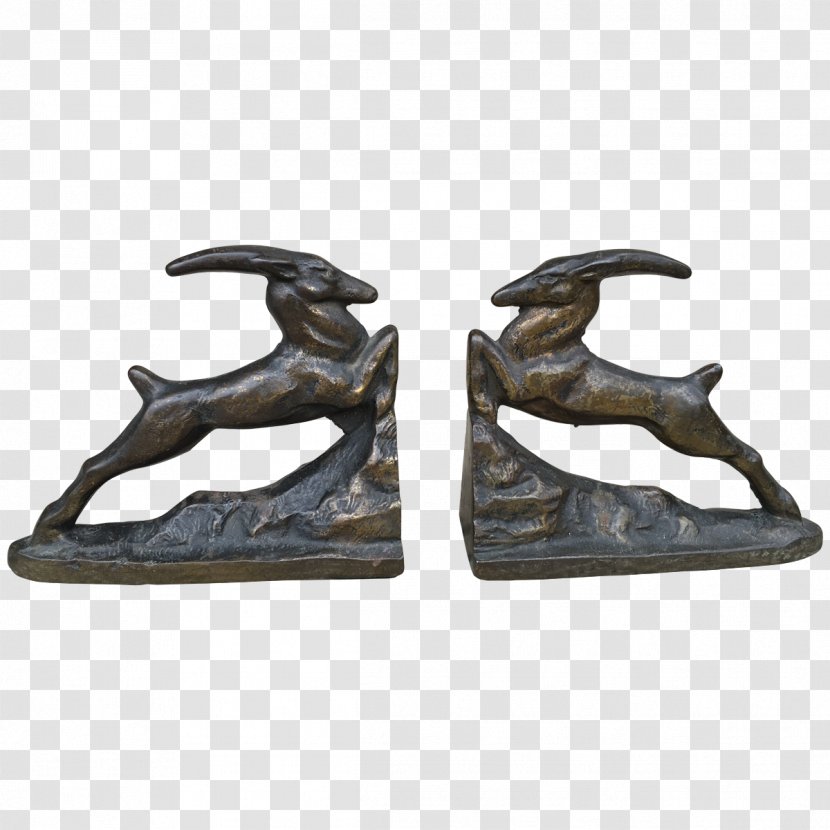 Bronze Bookend Patina Casting Metal - Sculpture - Gazelle Transparent PNG