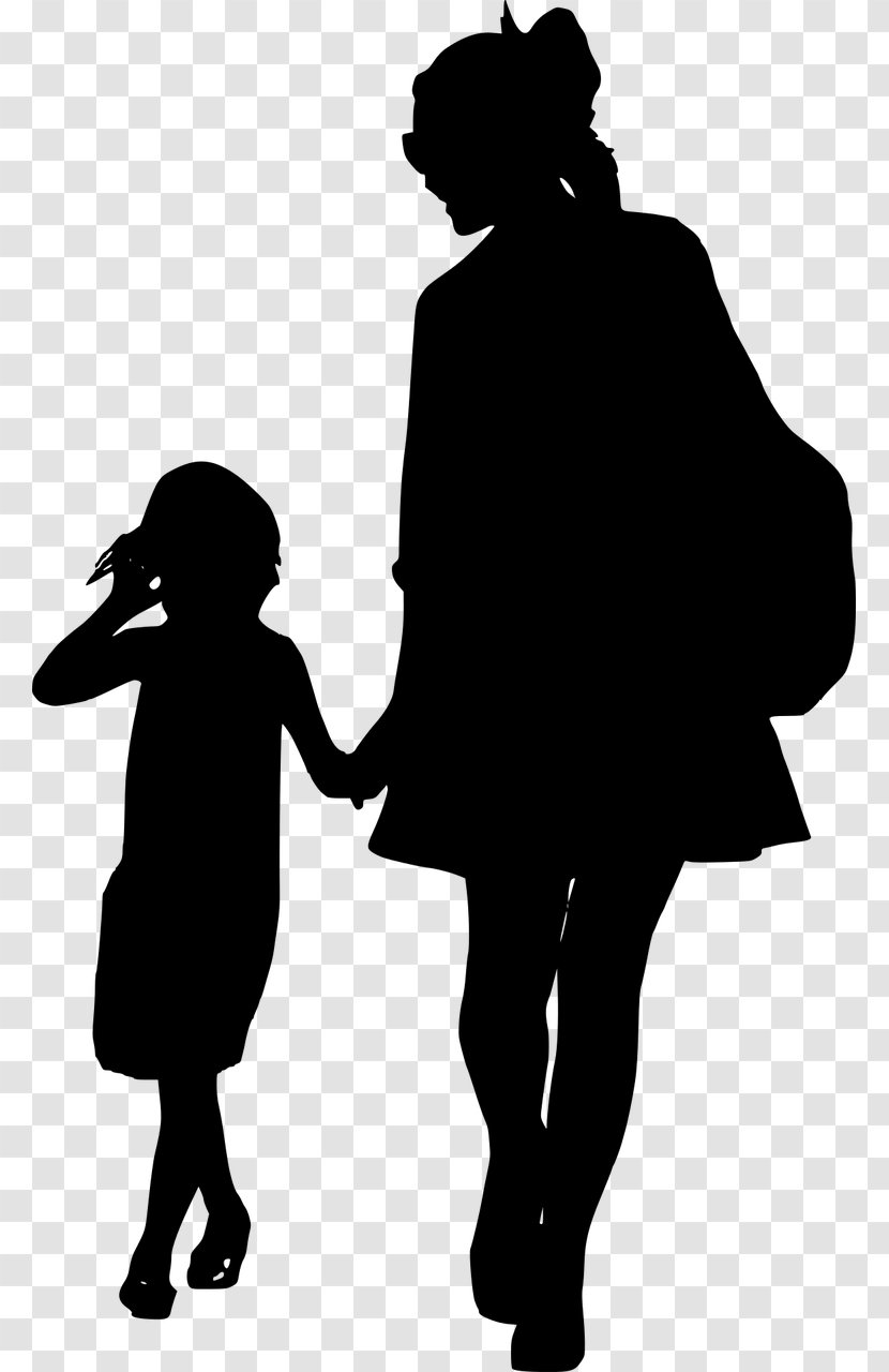 Drawing Of Family - Woman - Conversation Blackandwhite Transparent PNG