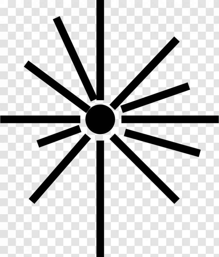 Flare Icon - Blackandwhite - Spoke Transparent PNG