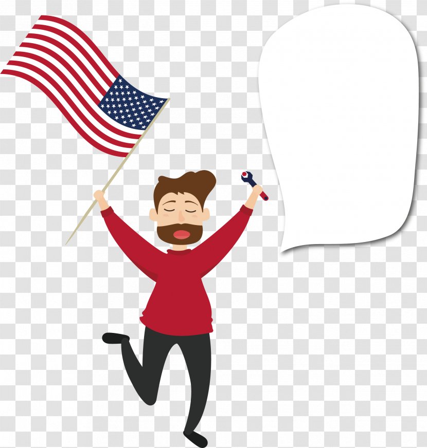 Flag Of The United States Cartoon Clip Art - Frame - Holding American Transparent PNG