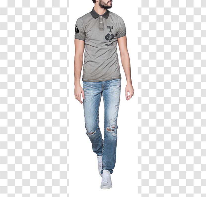 Jeans Printed T-shirt Sleeve Collar - Tshirt Transparent PNG