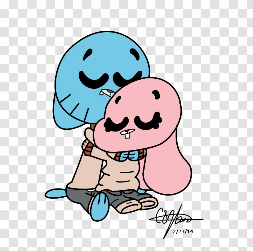 Gumball Watterson Anais Darwin Hug Clip Art - Silhouette - Picture Transparent PNG