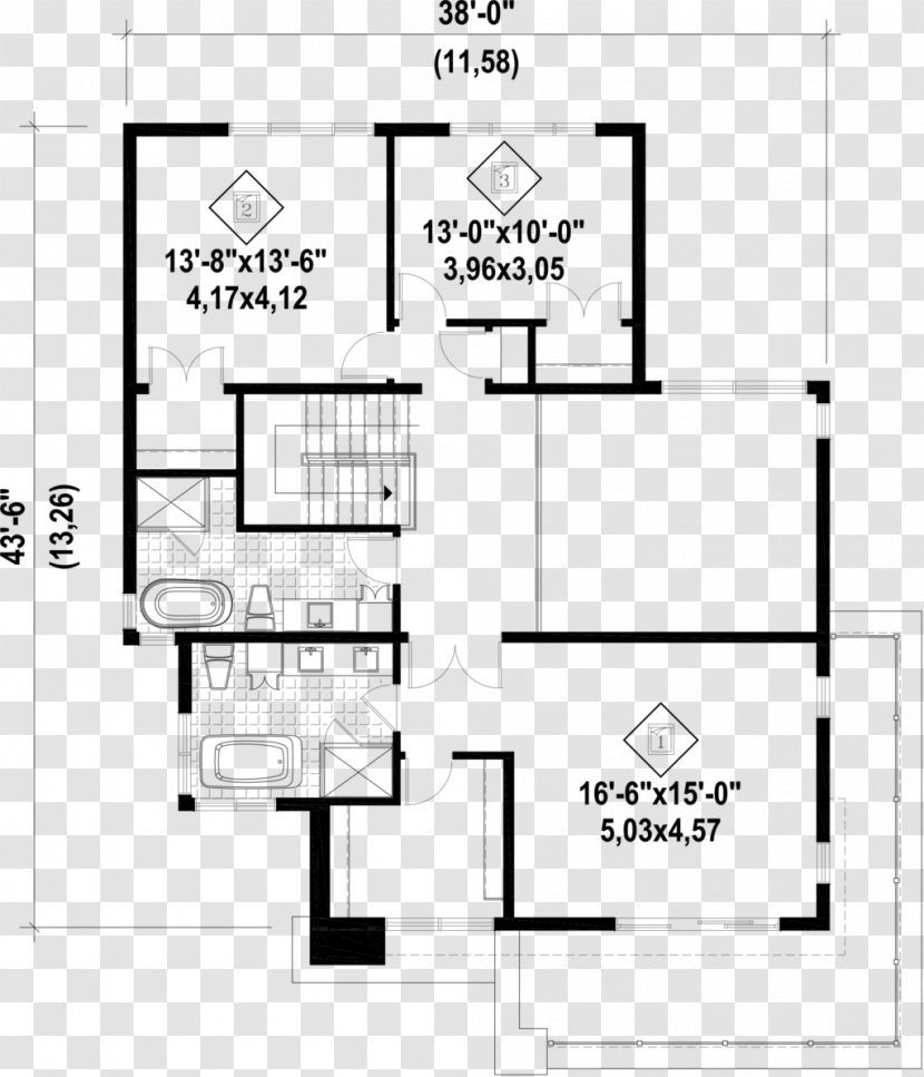 Floor Plan House - Black And White Transparent PNG