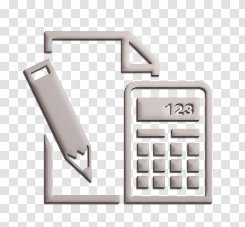 Education Icon Paper Icon Paper Pencil And Calculator Icon Transparent PNG