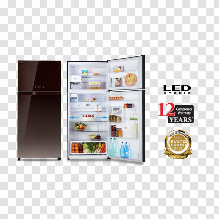 Refrigerator Toshiba LG Electronics Home Appliance Electricity - Ice Glass Transparent PNG