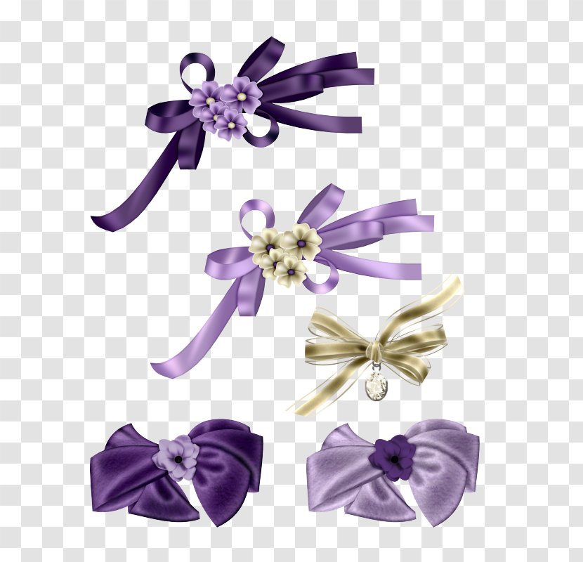 Purple Ribbon - Lilac - Beautiful Bow Transparent PNG