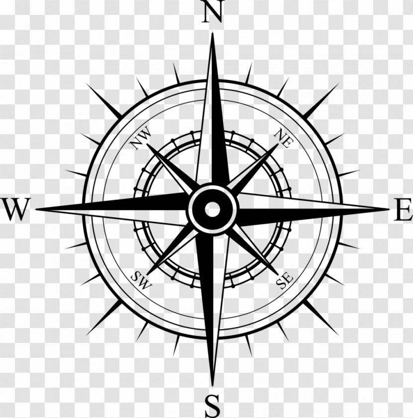 North Compass Rose Map Transparent PNG