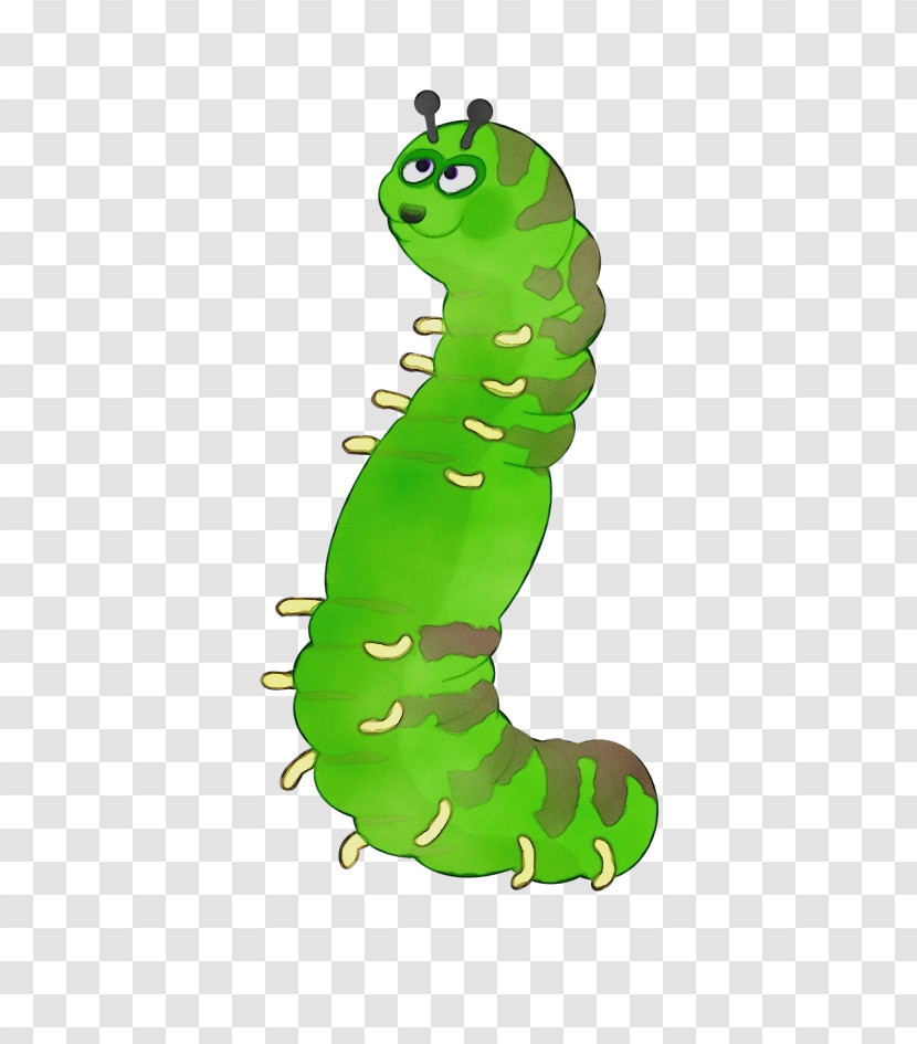 Cartoon Caterpillar Inc. Green Butterflies Animal Figurine Transparent PNG