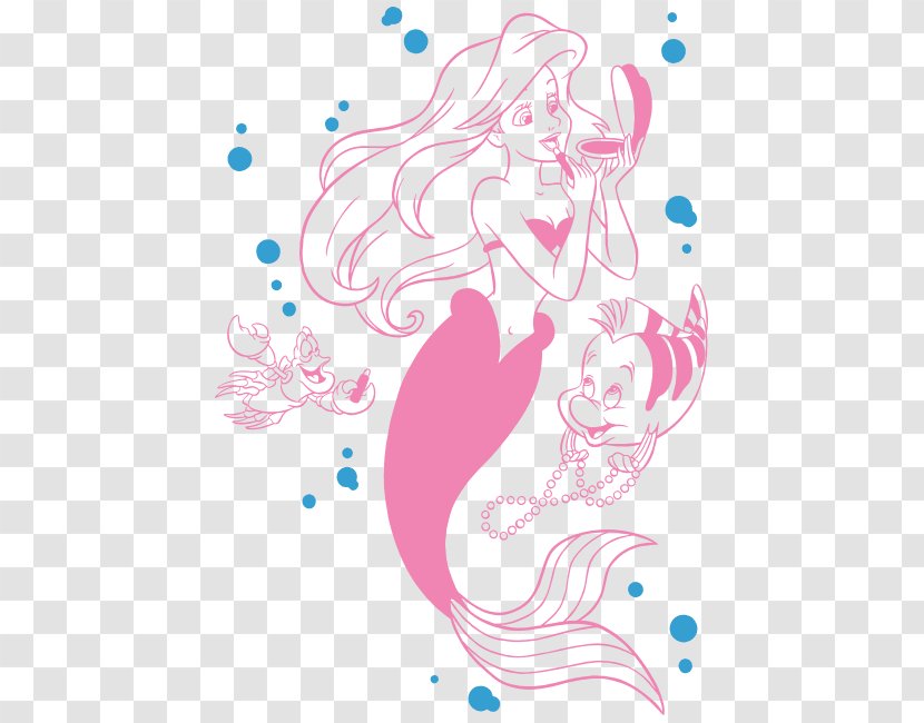 Mermaid Ariel Phonograph Record Flounder Sticker - Silhouette Transparent PNG