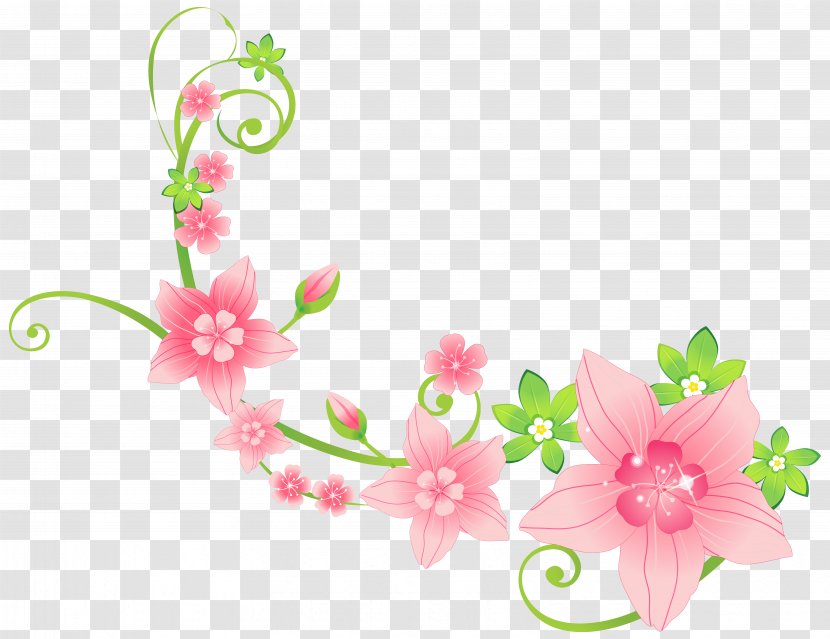 Pink Flowers Floral Design Clip Art - Color Transparent PNG