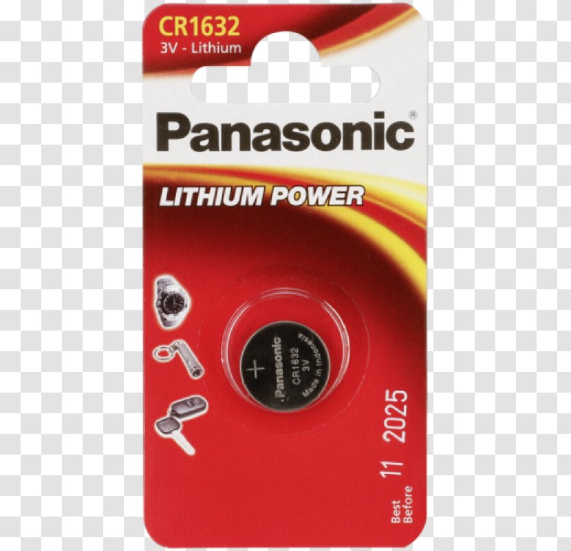 Button Cell Electric Battery Panasonic Lithium CR2032 - Volt Transparent PNG