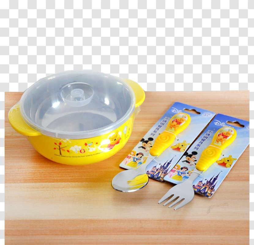 Fork Bowl Spoon - Yellow - Children And On The Table Transparent PNG
