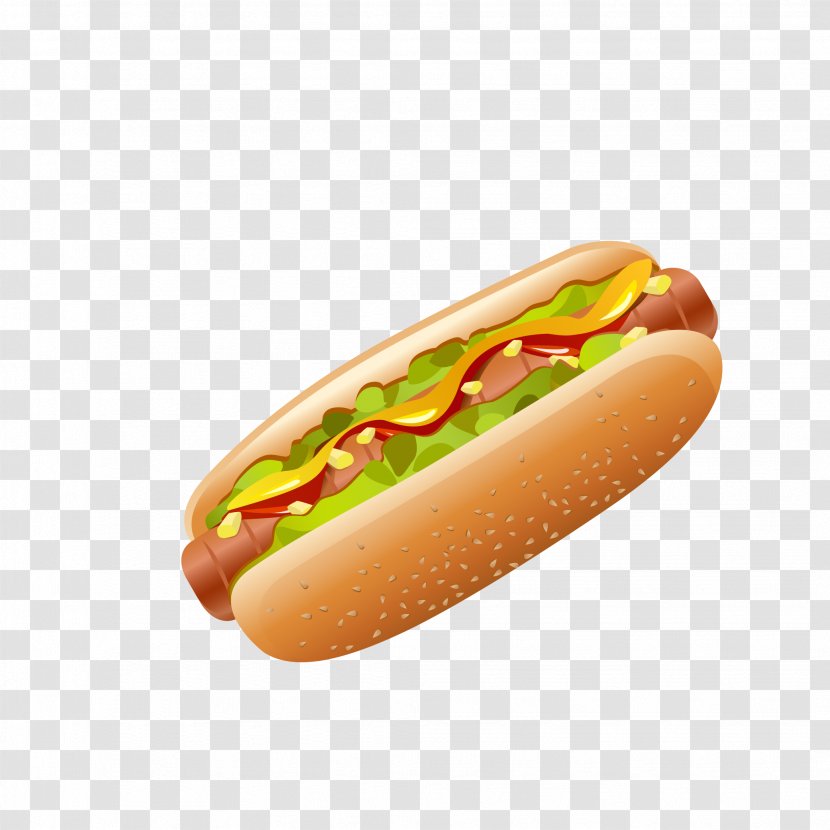 Chicago-style Hot Dog Sausage Barbecue Ham And Cheese Sandwich - Vector Transparent PNG